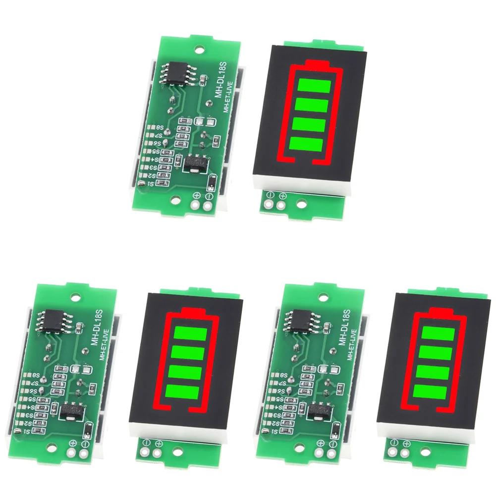 1/2/3/4/6/7/8S Lithium Batterie Kapazitätsanzeige Modul LED Anzeige Elektrofahrzeug Batterie Leistungstester 4 Abschnitte 3-34V 5mA
