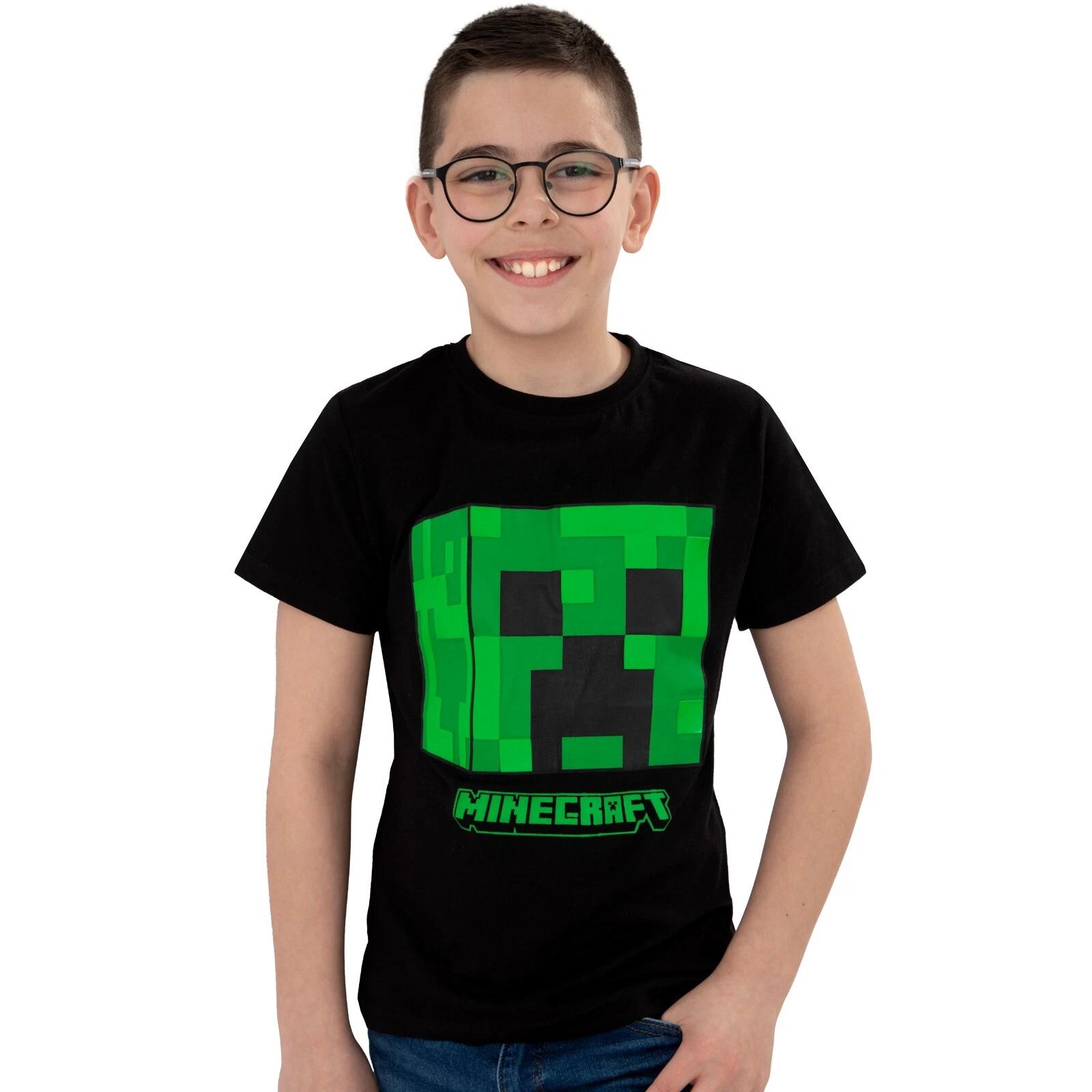 

Minecraft T-Shirt | Boys CreeperShort Sleeve Top | Kids Mojang Tee 130