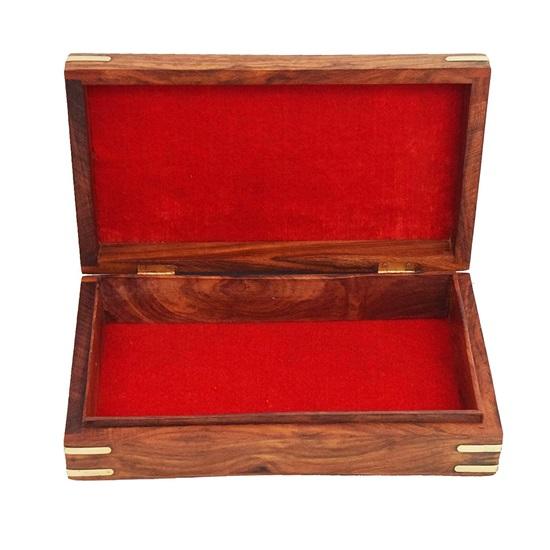 Sheesham Wooden Storage Box Carved Rectangular Floral Carved