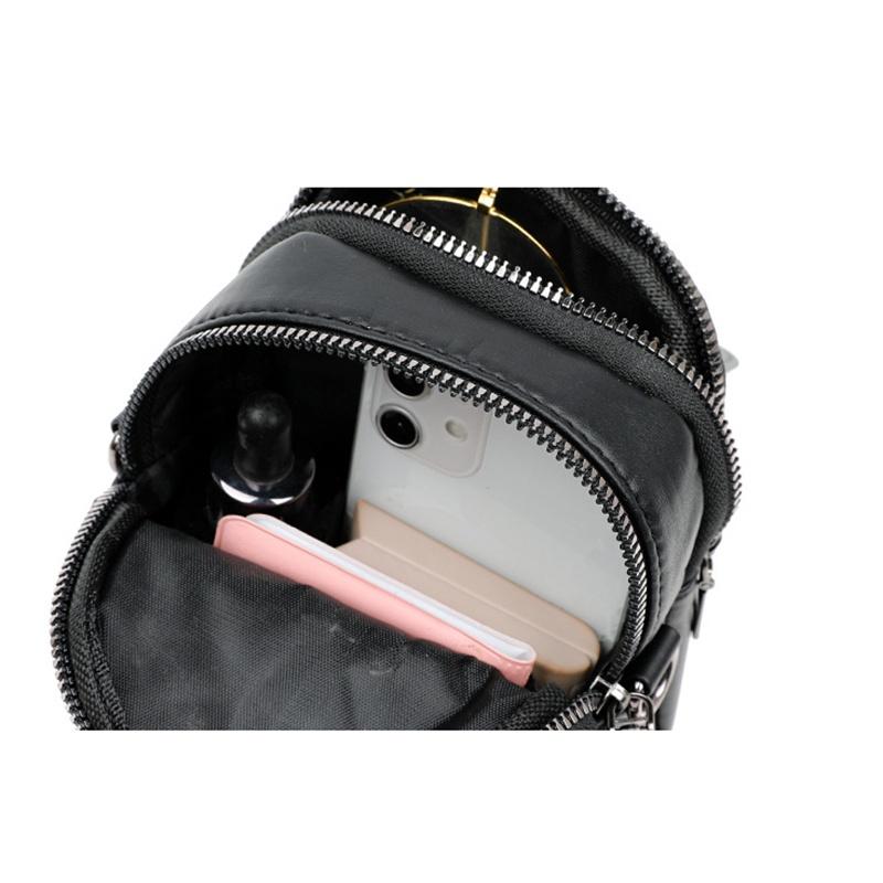IELGY Women's Fashion Black Rhombus Messenger Mobile Phone Bag