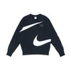 Men's Swoosh Ft Crew Large Logo Printing Knit Round Neck Pullover Autumn Black DD6097-010