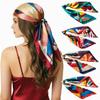 90cm Women's European-Style Imitation Silk Satin Headscarf - Bright, Printed Large Square Scarf