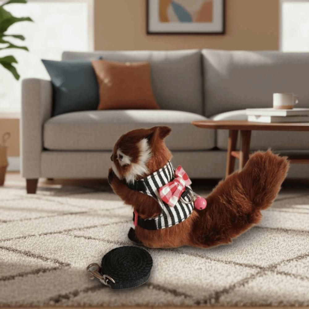 Adjustable Hamster Harness Comfortable Hamster Striped Vest Pet Traction Rope  for Small Animal