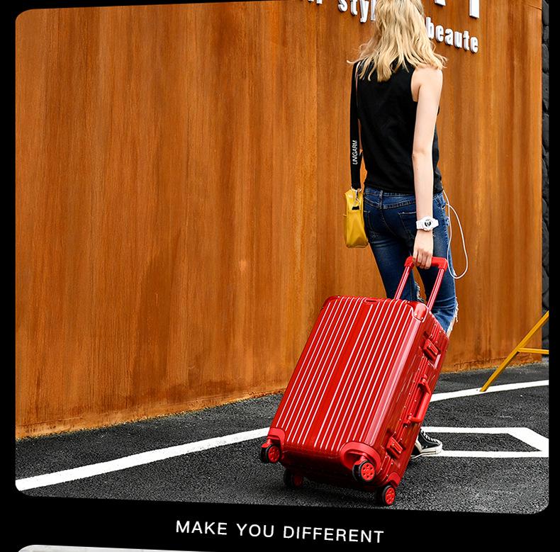 Scratch-Resistant Aluminum Trolley Suitcase - Luxury Travel Luggage in 20/22/24/26/29 Inch Sizes