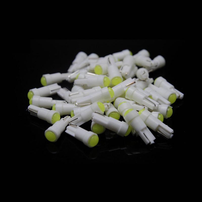 10pcs Car Interior T5 Led 1 SMD DC 12V Light Ceramic Dashboard Gauge Instrument Ceramic Car Auto Side Wedge Light Lamp 6 Colors