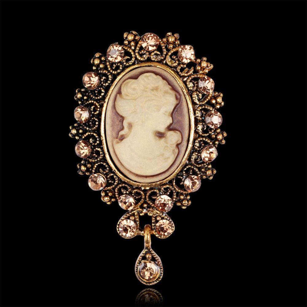 Head Design Crystal Rhinestones Brooches Crystal Rhinestones Gothic Brooches  Women's Accessories