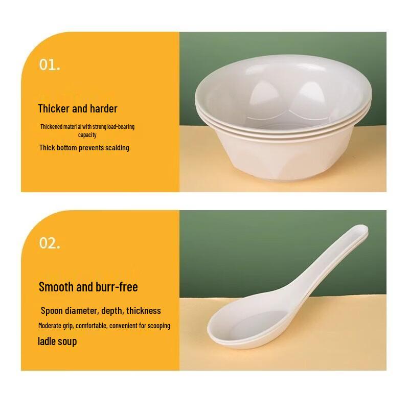 OEING Ivory White Disposable Rice Husk Tableware Set