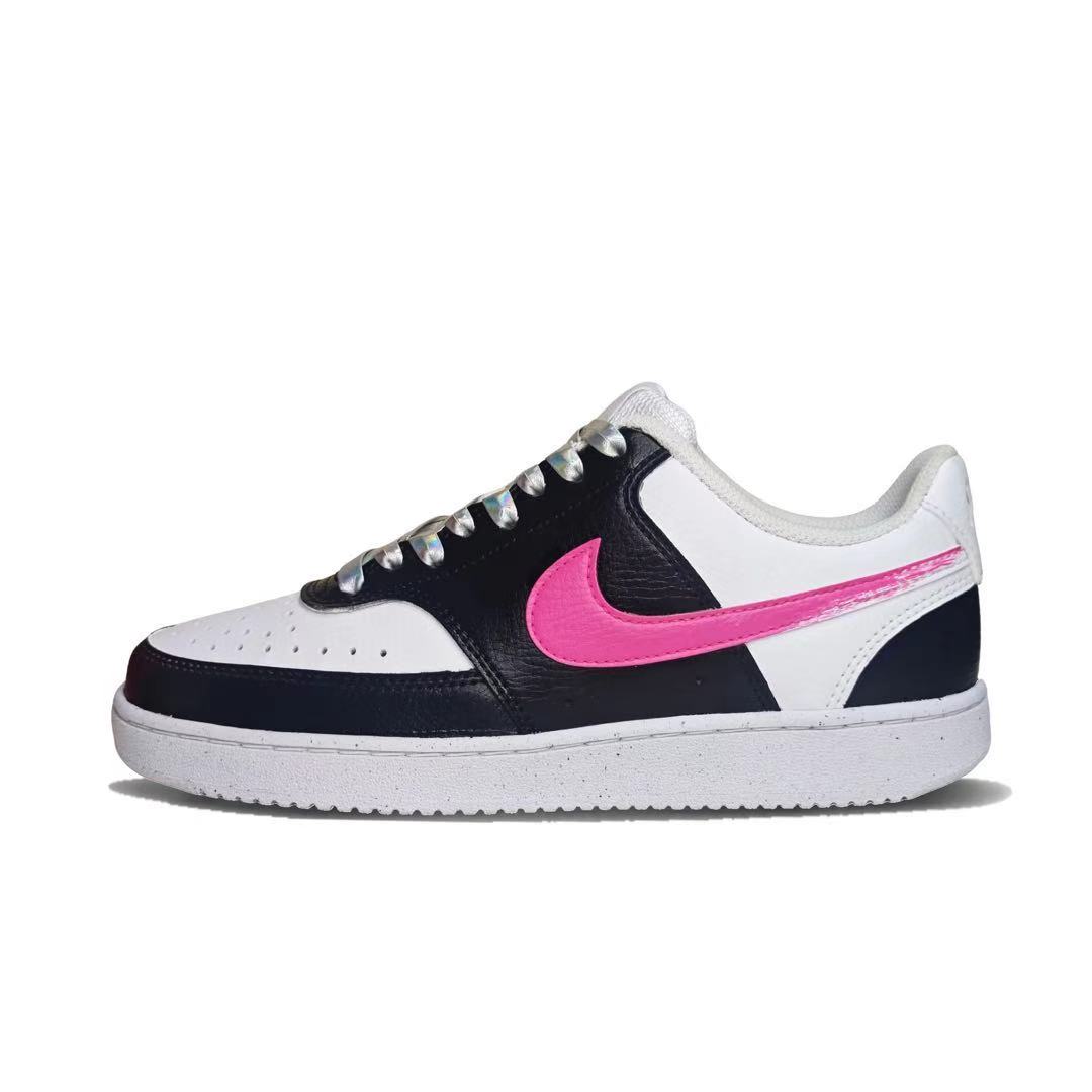 

Nike Court Vision 1 Slip Resistant Low top Skateboard Shoes Unisex Black White Pink DH2987-100(Team1553-) 38.5