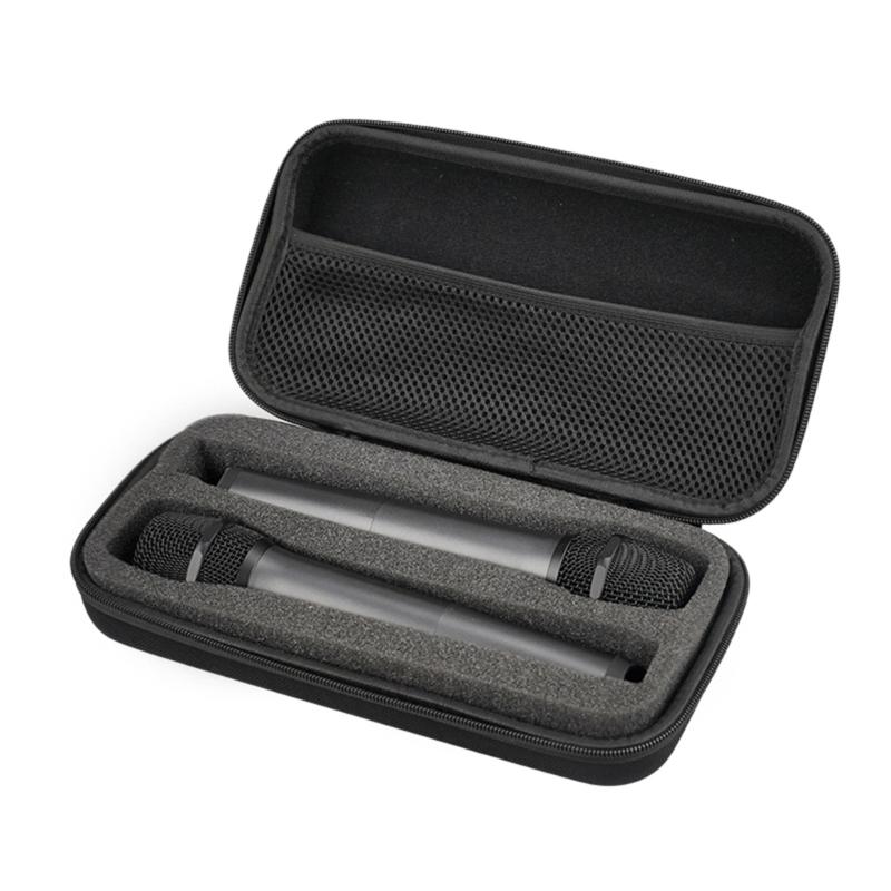 Carrying Case, EVA Zipper Hard Case Cover Microphone Storage Box Mesh Pocket Wear-resistant Protector Mic Accessories