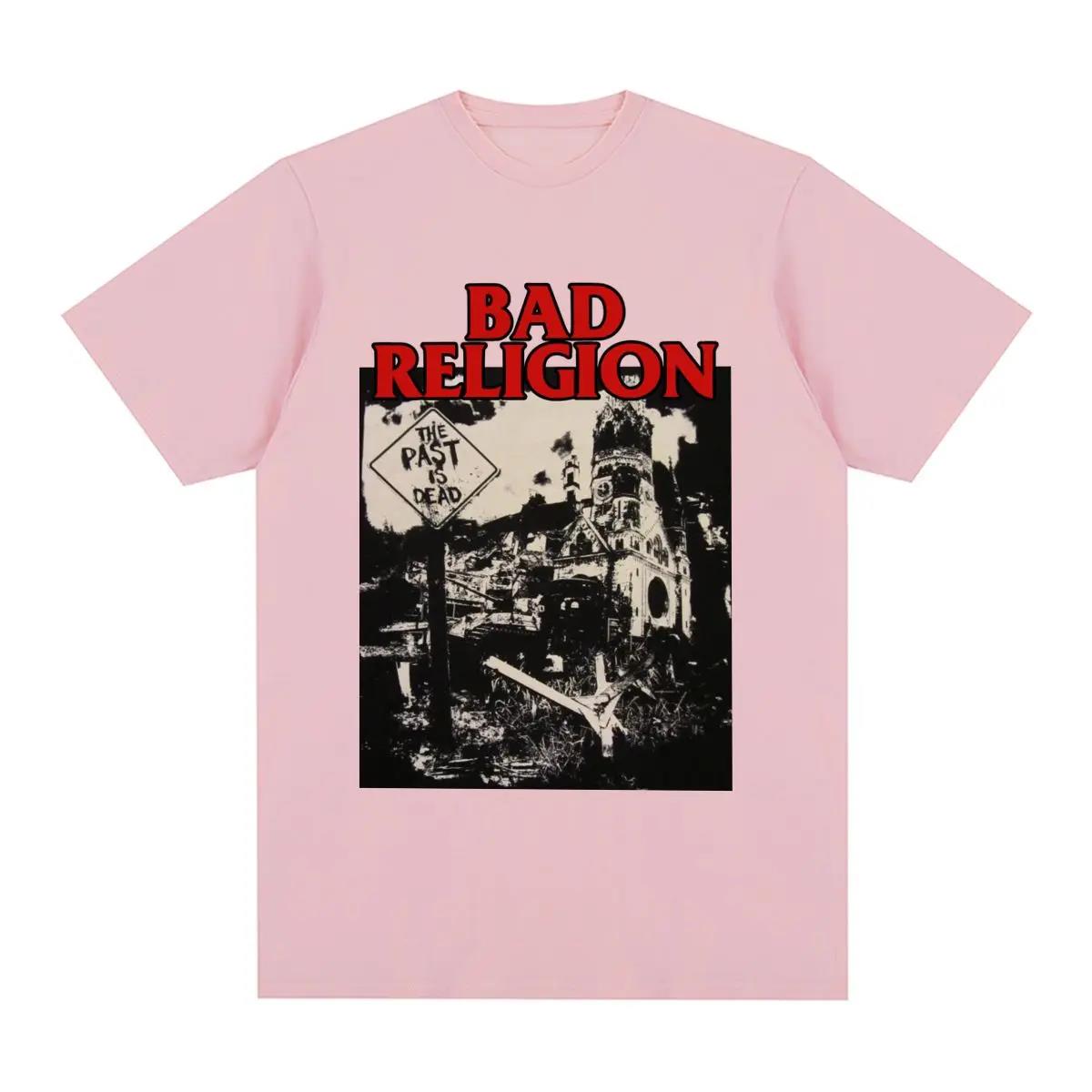 ВИНТАЖНАЯ ФУТБОЛКА BAD RELIGION Панк-рок группа Графический принт Харадзюку Уличная одежда Хлопок Мужская Женская Размер ЕС Футболка 4XL