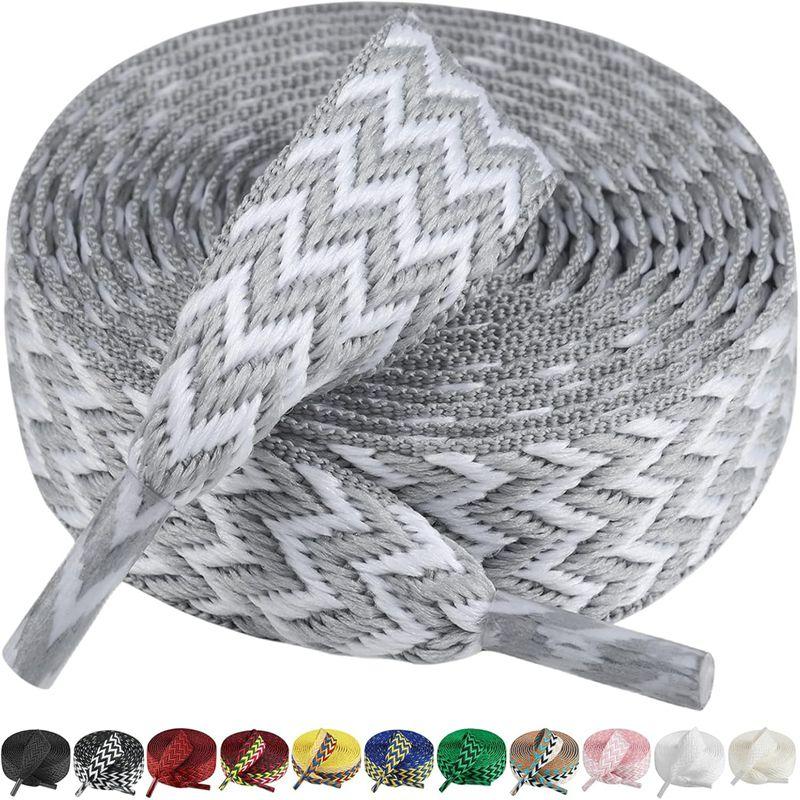Sneaker Shoe Laces 1.5cm Width Thick Flat Shoelaces for Basketball Tennis Sports Shoes Shoelace Wavy Bread Rope Shoes Strings