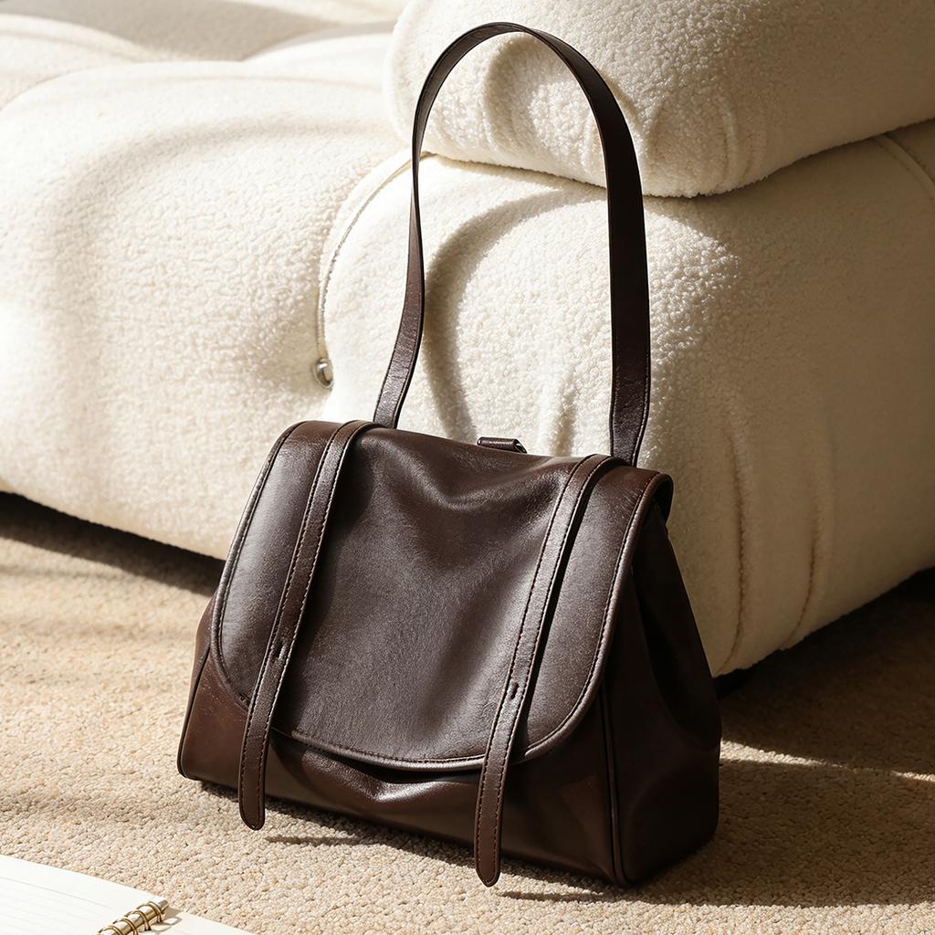 Genuine Leather Large-capacity Backpack, Fashionable Backpack, School-style Travel Shoulder Bag, Crossbody Bag