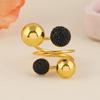 Korean Style Resin Diamond Alloy Bean Knuckle Ring - Retro Spring Design for Women