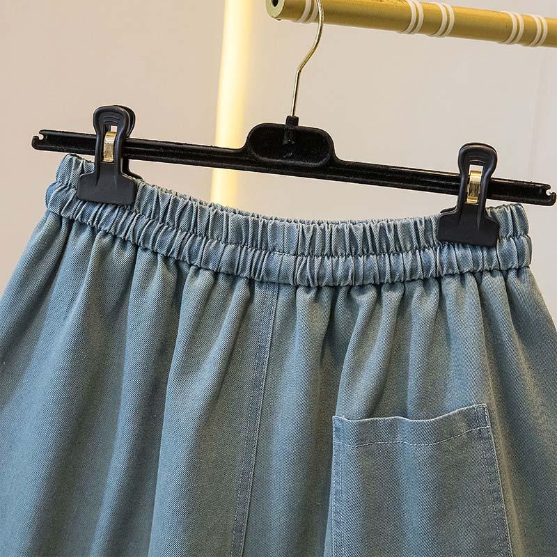 Dámské šortky Letní Bavlněné Džínové Vintage Volné Velká Velikost Ležérní Džínové Široké Nohavice Šortky