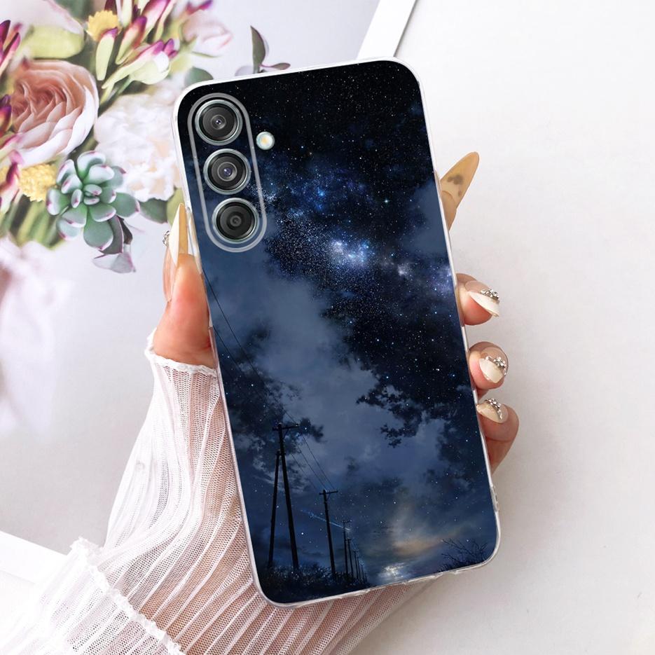 Etui do Samsung Galaxy M55 SM-M556B Nowe Kwiaty Motyl Malowane Pokrowiec Miękki Silikonowy Etui Do Samsung M55 M 15 Galaxy M15 Torby