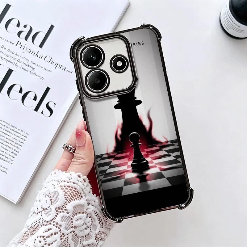 Competitive Chess Game Plating Phone Case For Xiaomi Redmi Note 14 15 Pro Plus 13 12 11 11S 11T 10 9S 9 5G Anti-Fall Airabag Cov