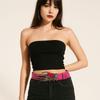 American Punk Skull Rivet Belt Skeleton PU Leather Waistbands Fashion Love Hand Palm Belt  Daily