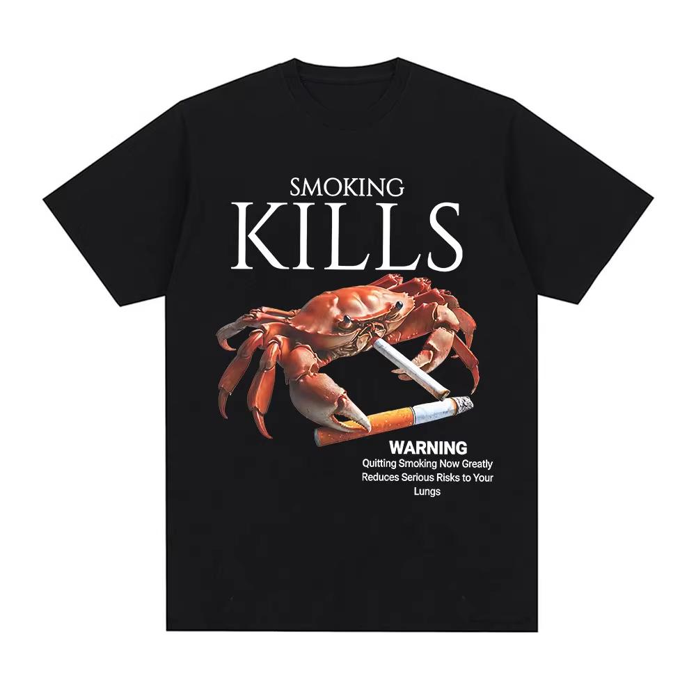 Crab Smoking Warning Graphic T-shirt