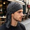 Piracka Czapka Odprowadzająca Pot, Vintage Podarte Dziury Opaska na Głowę z Regulacyjną Wstążką, Street Style Płótno Spierane Opaska Czapka dla Mężczyzn Kobiet