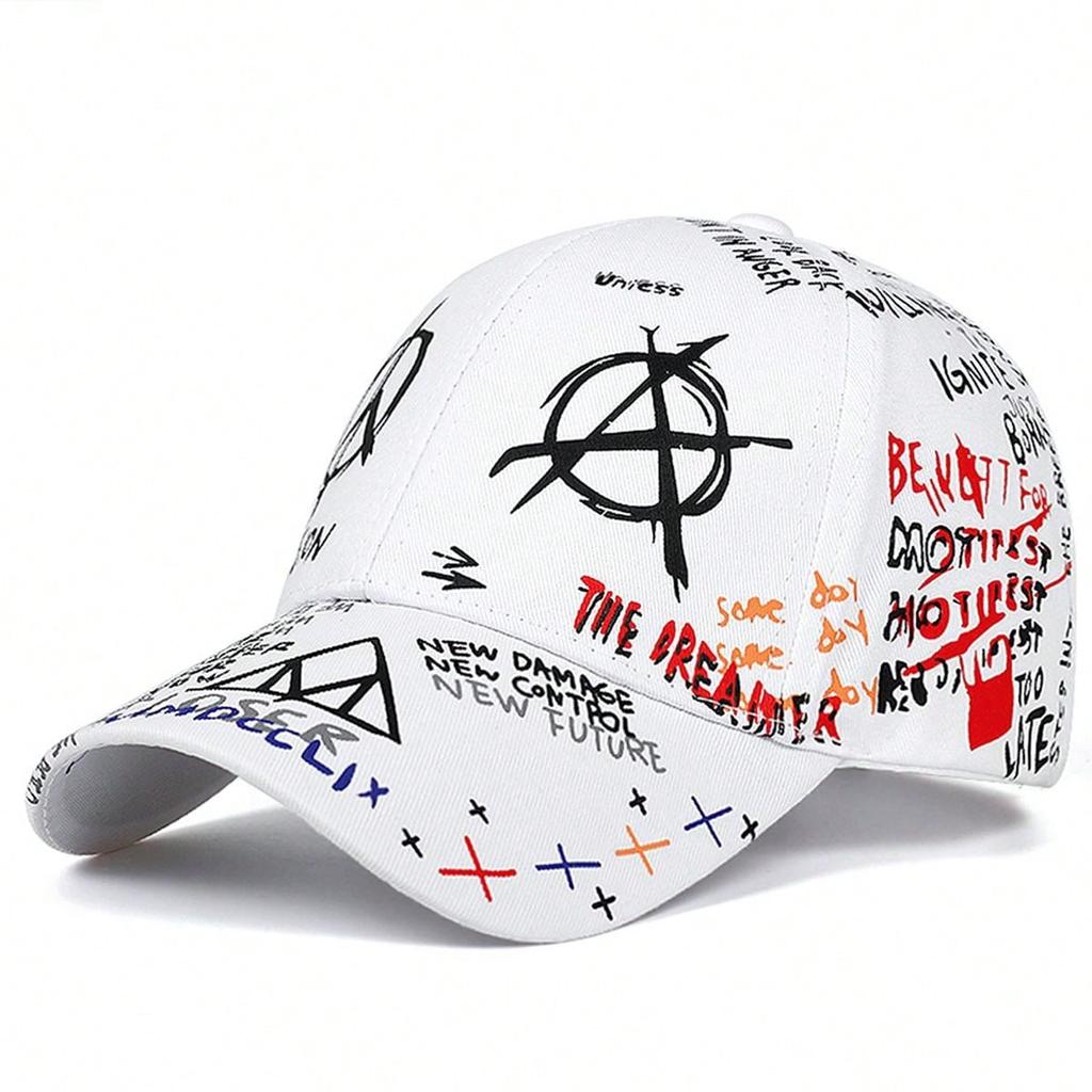 Unisex Colorful Eye Graffiti Print Baseball Caps Outdoor Adjustable Spring and Autumn Casual Sunscreen Hat