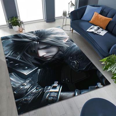 Κινούμενο Σχέδιο Final Fantasy Sephiroth Cloud Tifa Χαλί Παιχνιδιού για Υπνοδωμάτιο Σαλόνι Καναπέ Σπίτι Διάδρομος Εισόδου, Μεγάλο Αντιολισθητικό Χαλάκι Δαπέδου