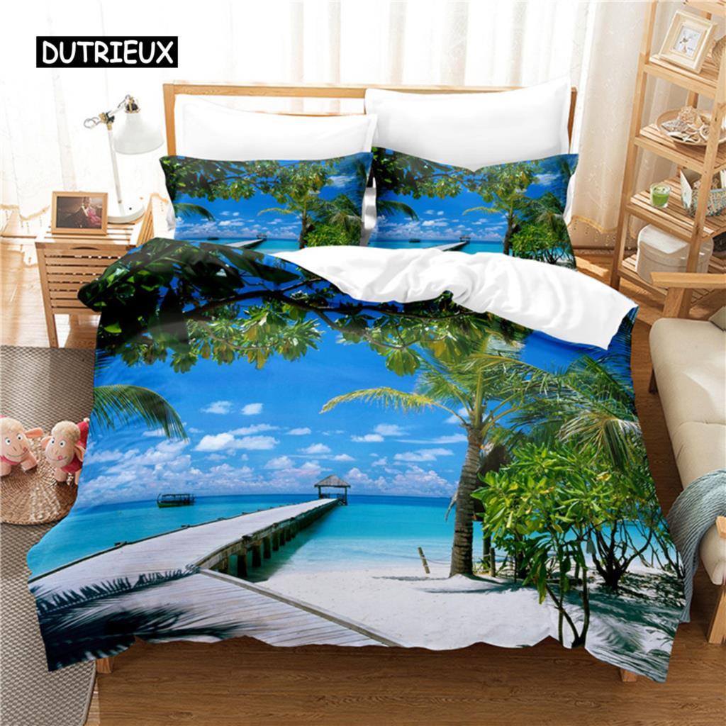 Coconut Tree Bedding Set Duvet Cover Set 3d Bedding Digital Printing Bed Linen Queen Size Bedding Set Fashion Design