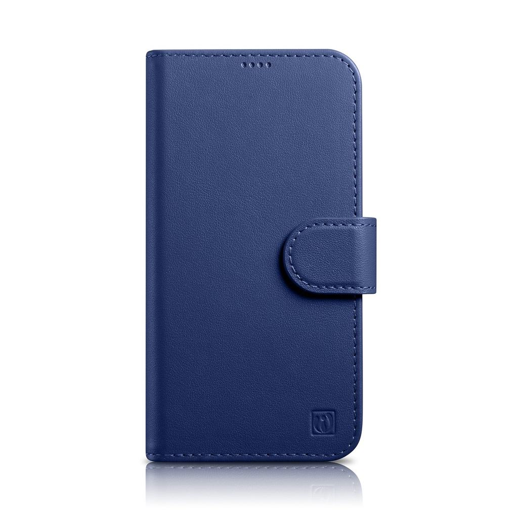 2in1 Leather Flip Case iPhone 14 Pro Anti-rfid Wallet Case Blue