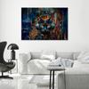 Canvas print, DJ cat in abstract colors