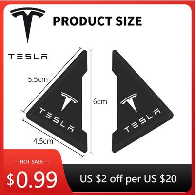 Car Sticker 2PCS Silicone Car Door Corner Cover Bumper Crash Scratch Protector For Tesla Model 3 Model X Y Style MODEL S R