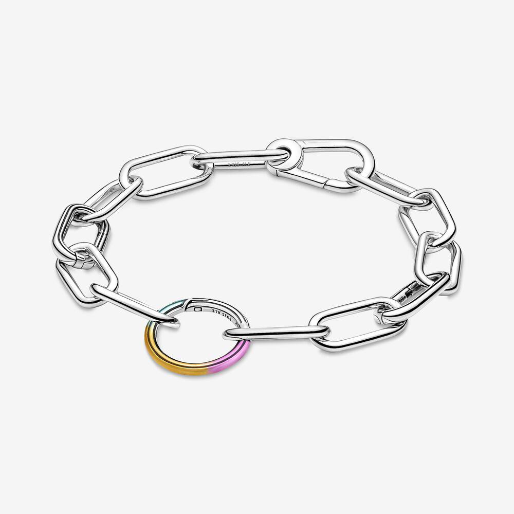 S925 Sterling Silber ME Serie Armband Styling Glänzend Lila Herzförmiges Mittelglied Armband für Frauen Geschenk