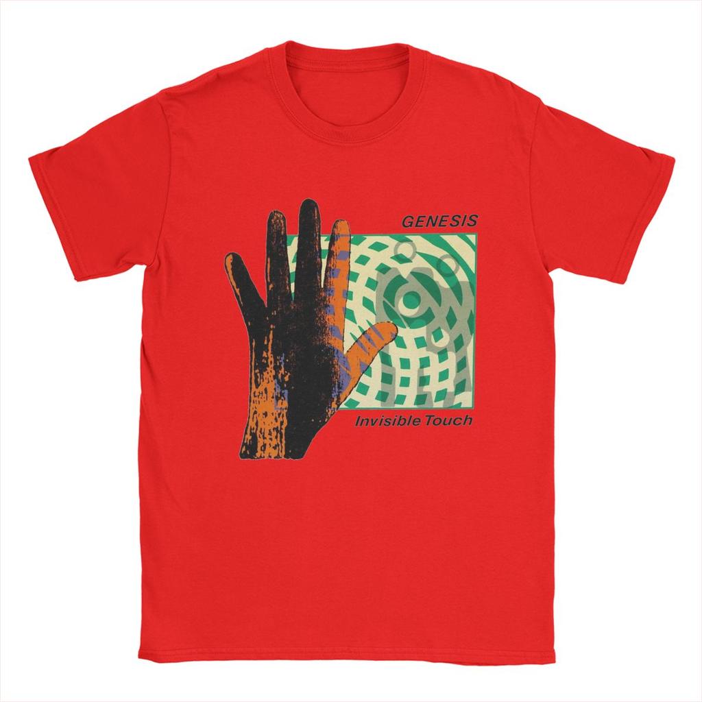 Genesis Invisible Touch T-Shirts for Men Vintage Pure Cotton Tee Shirt Round Neck Short Sleeve T Shirts Gift Idea Clothing