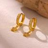 New Mini CZ Star Moon Butterfly Pendant Hoop Earrings For Women Elegant Fashion Geometry Tiny Hoops Earring Jewelry Party Gift