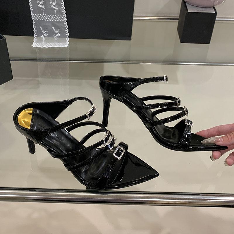 Fashion Fashion Pointed Toe Footwear Pumps Slides Ladies Thin Heels Shoes Luxury Female Slides Elegant Women 7CM High Heels Shoes