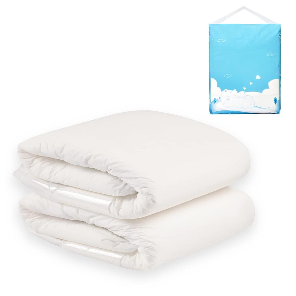 LittleForBig Adult Solid Thick Diaper Pure White Diapers, Pants, Color, Pants, 2-Pack [XL],