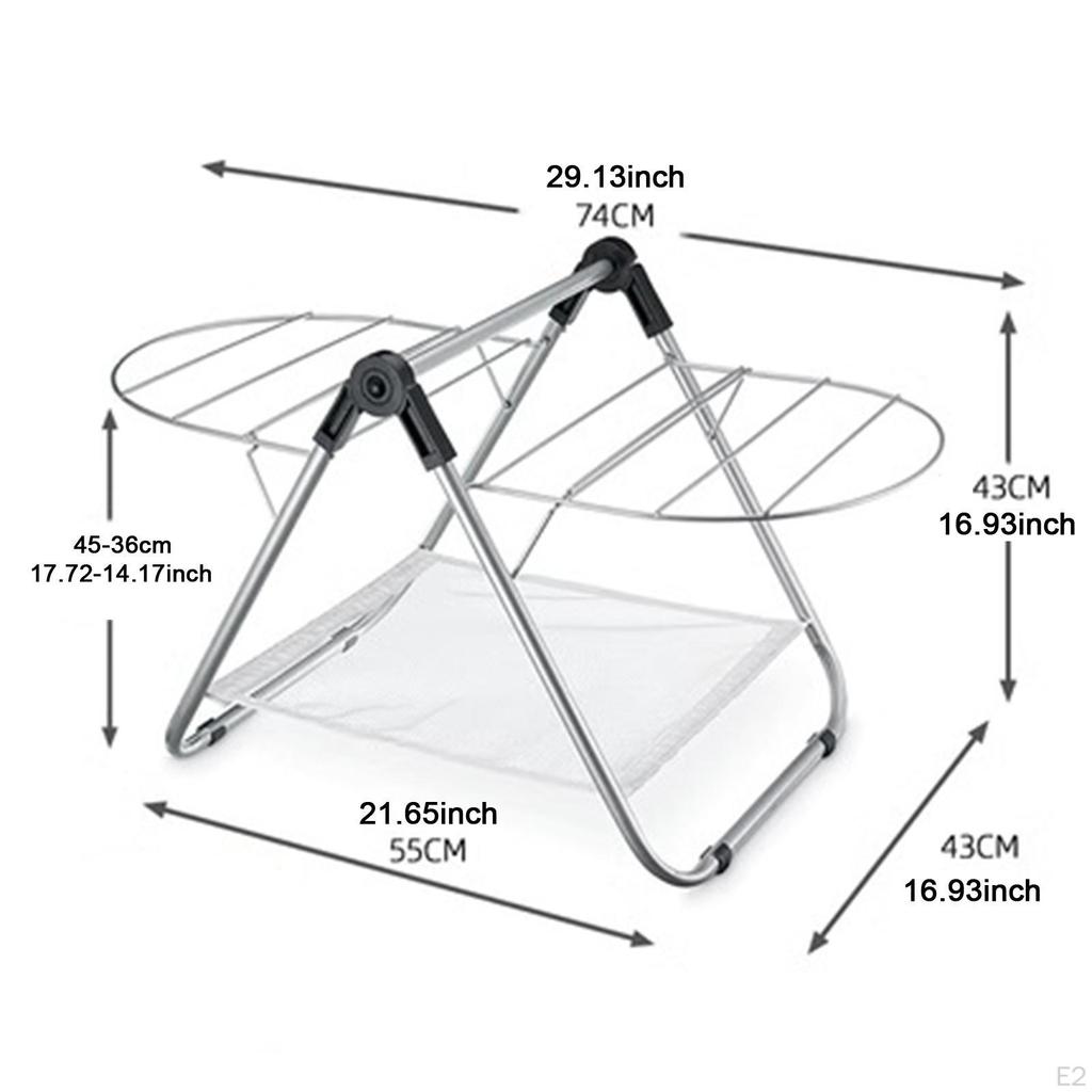 Heavy Duty Gullwing Drying Rack Laundry Garment Dryer Stand Mobile Clothes Airer Floor Type Folding