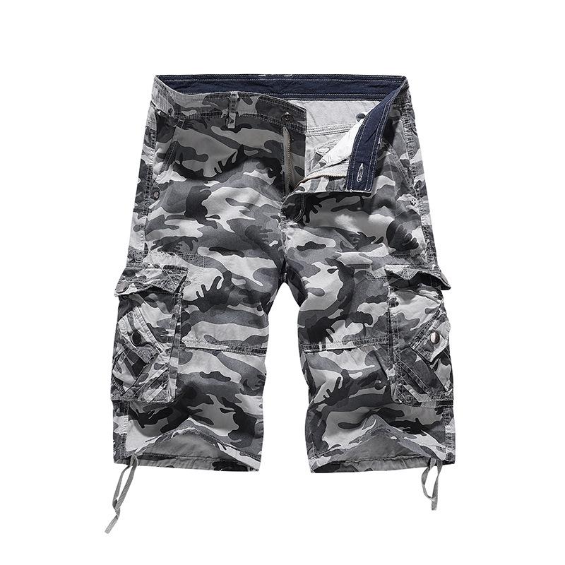 Pantaloni Skateboard Camuflaj Hip Hop cu Buzunare Multiple pentru Bărbați, Lungime Medie, 2023