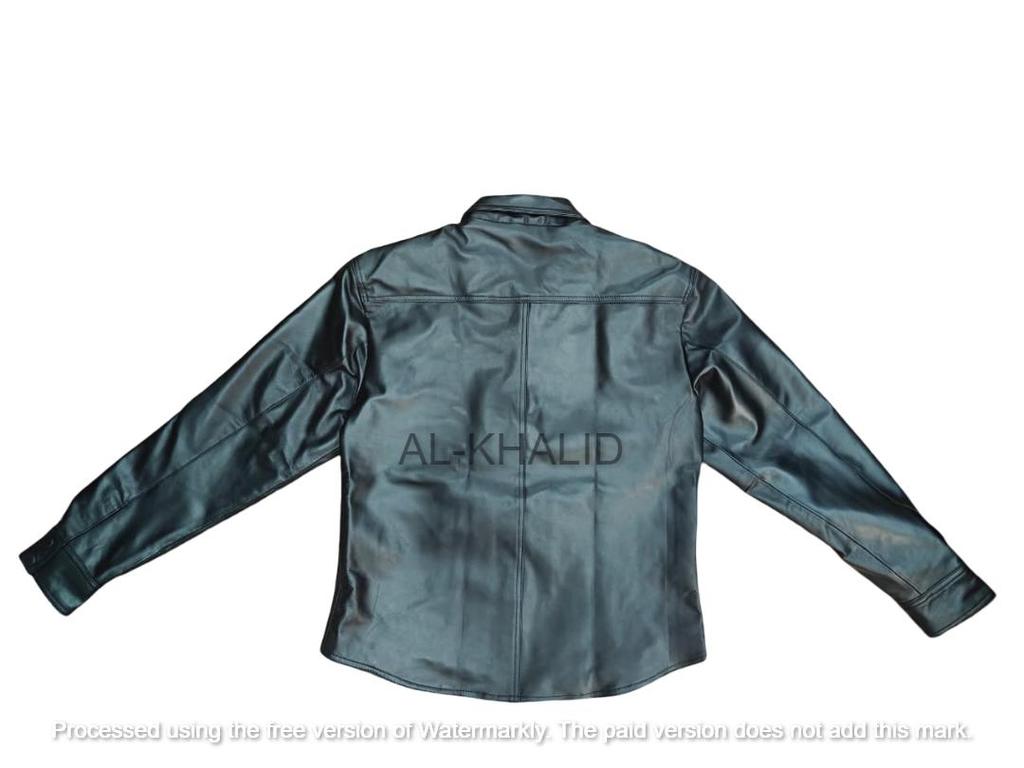 Handgemachtes echtes Lammleder weiches Damen schwarzes Hemd lässig stylisch Biker