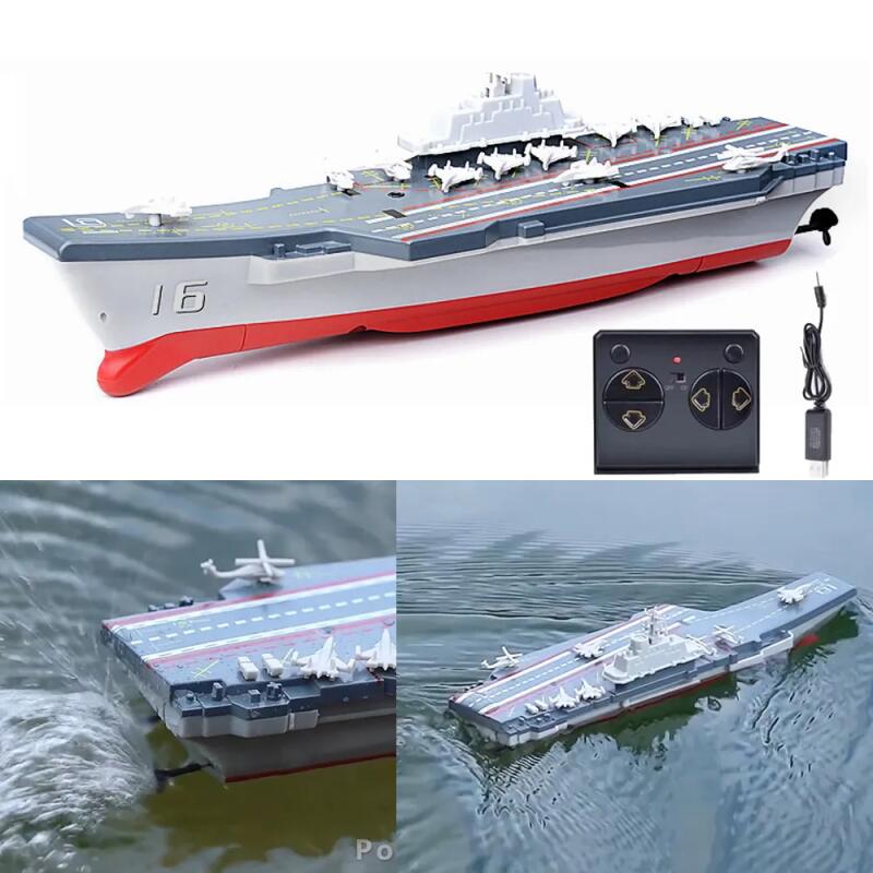 Rc Boats 2.4G Mini Liaoning Carrier Military Model Boy Electric Wireless Remote Control Boat Ship Outdoor Kids Toy Birthday Gift