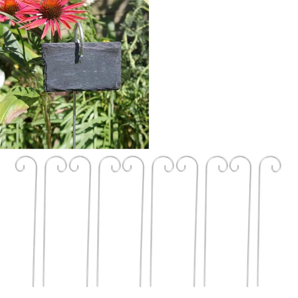 30Pcs Plant Label Hooks Holder Stainless Steel Garden Markers Stake Plant Sign For Flower Pot Bonsai 200mm