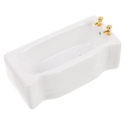 Miniature 1:12 White Porcelain Ceramic Bathtub Dollhouse Bathroom Mini Furniture Accessories Decoration 1:12 Dollhouse Furniture