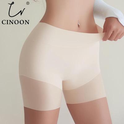 Mutandine Boxer Senza Cuciture in Seta di Ghiaccio da Donna a Vita Alta Tinta Unita Pantaloncini di Sicurezza Leggeri e Traspiranti Intimi