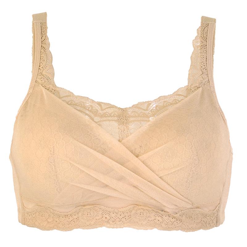 Lace Wire-Free Breathable Breast Cover Bra with Insertable Pads - Style 8801