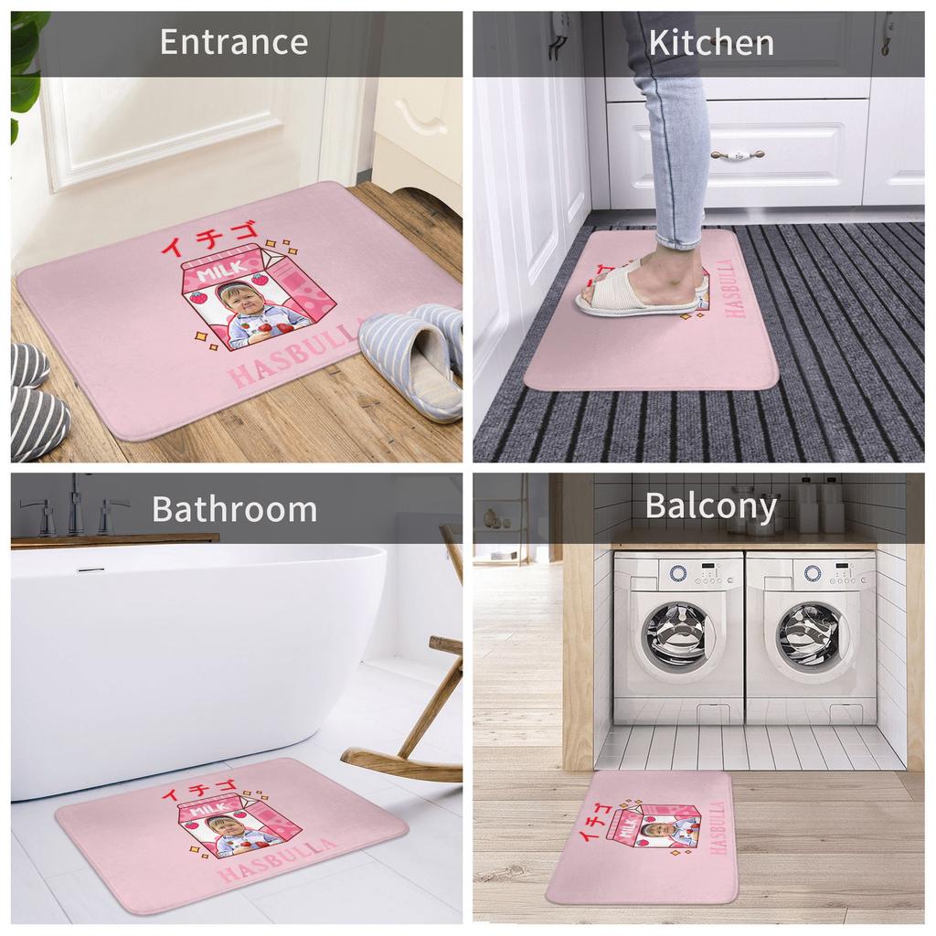 Funny Hasbulla Hasbullah Strawberry Smile Front Floor Door Entrance Mat Indoor Bath Kitchen Doormat Garden Carpet Rug