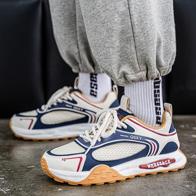 Fashion Fashion Trend Thick Soled Casual Shoes for Men's 2025 New Autumn Versatile Mesh Breathable Comfortable Low Top Platform Sneakers