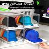 Cap Box Organizer Transparent Design Hat Holder with Sliding Tray Stackable Storage Case with Magnetic Door