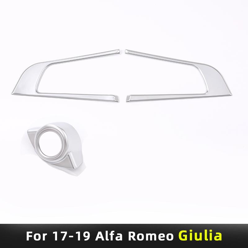 Pour 17-19 Alfa Romeo Giulia/Stelvio volant cadre en V Boîte de démarrage une touche Autocollant de décoration bouton de volant ABS
