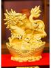 Flocked Gold Dragon Zodiac Ornament for Year of the Dragon - Wealth-Attracting Decoration and Business Gift