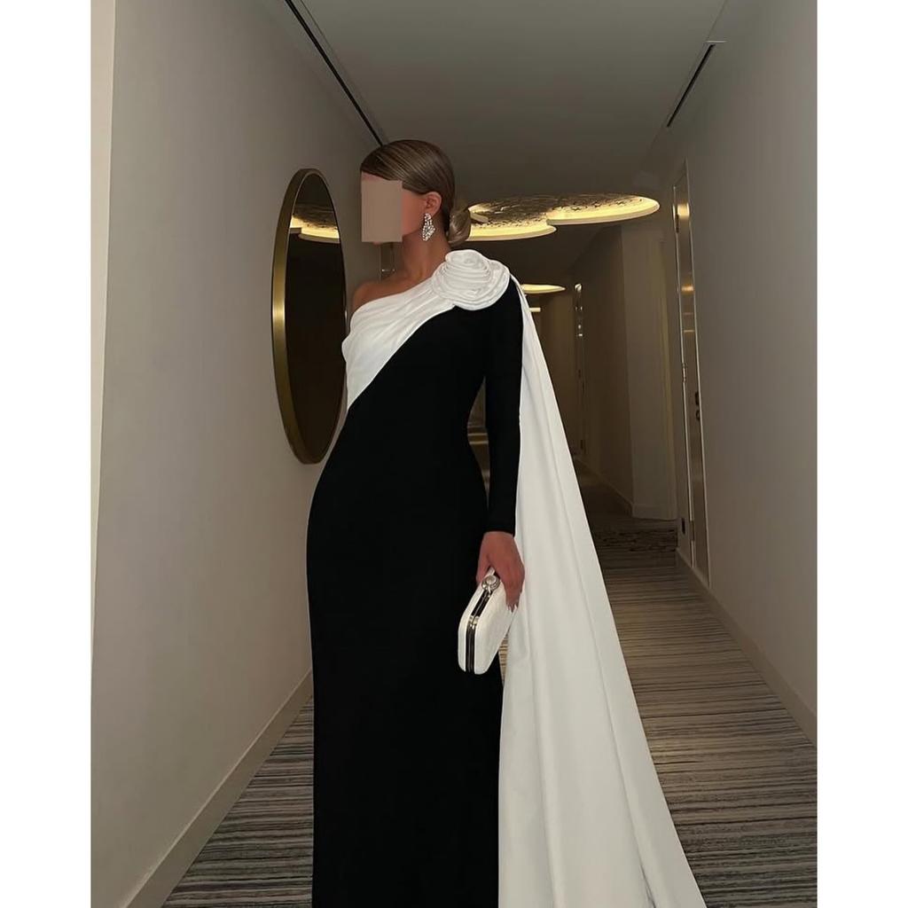 Fall Winter Sexy Floral Flowy Wrap Evening Gown for Women, European American Style Party Formal Dress for Crossborder