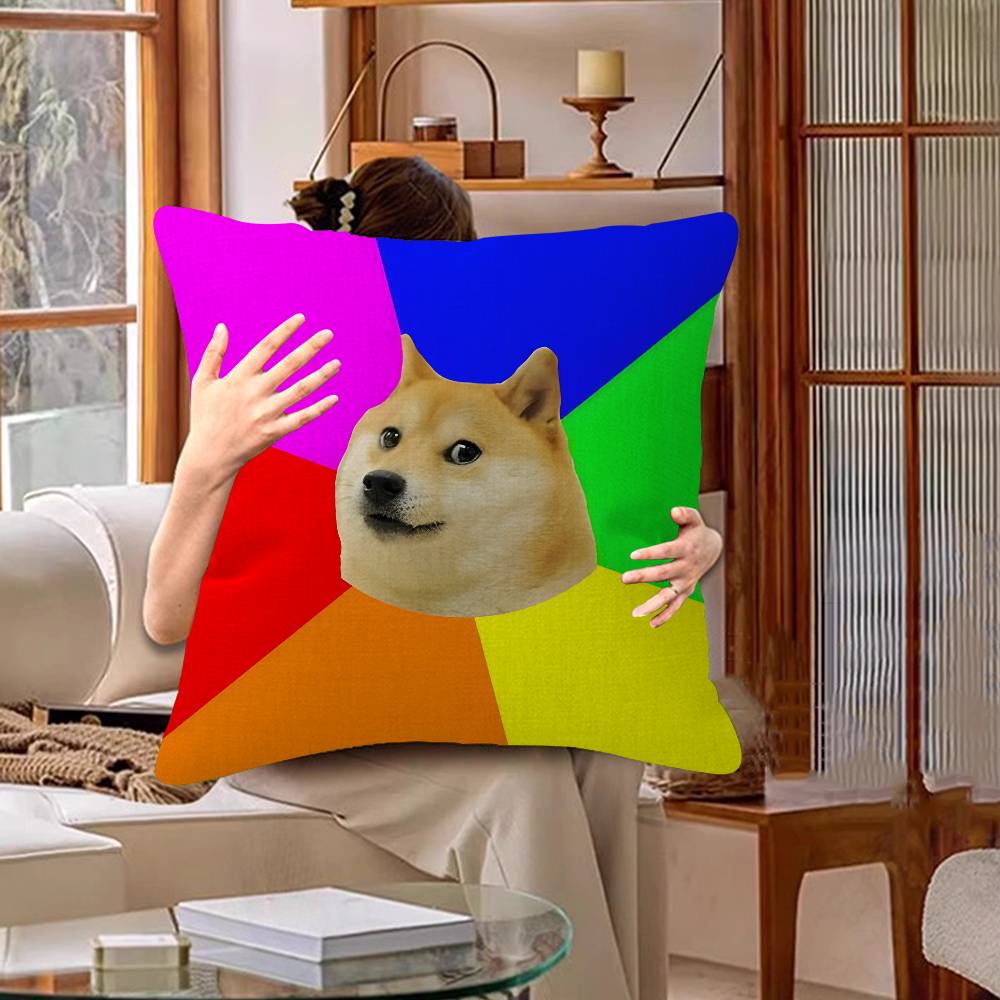 Abstract Shiba Inu Print Cushion Cover Car Throw Pillow Case For Sofa Car Christmas Gift 40X40Cm 45X45Cm