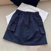 Drawstring Wide Half Leg Skirts Lace Up Causal Skirts Women Fashion Cargo Skirts  Summer